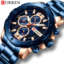 CURREN 8336 Watches Men Stainless Steel Band Quartz Wristwatch Military Chronograph Clock Male Fashion Sporty Watch Waterproof